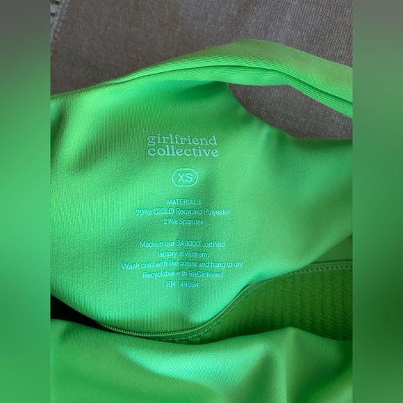 Girlfriend Collective Neon Green Activewear Set Sz XS - Picture 4 of 9